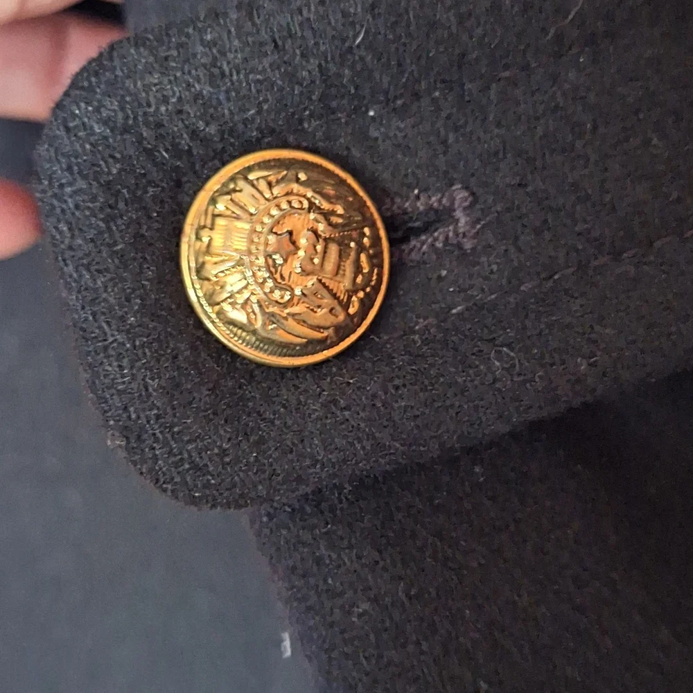 Trina Turk  Black Wool Blend Military Coat Size 2 - Picture 8 of 15